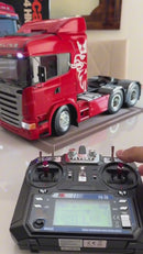 Miniatura Caminhão SC124 6x4 Com Controle Remoto + Carreta de BRINDE e Som Bluetooth (OFERTA DE CARNAVAL)